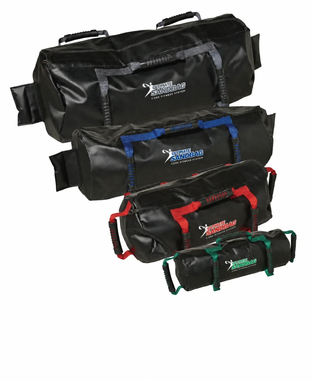 All six Ultimate Sandbag packages shown together, smallest to largest
